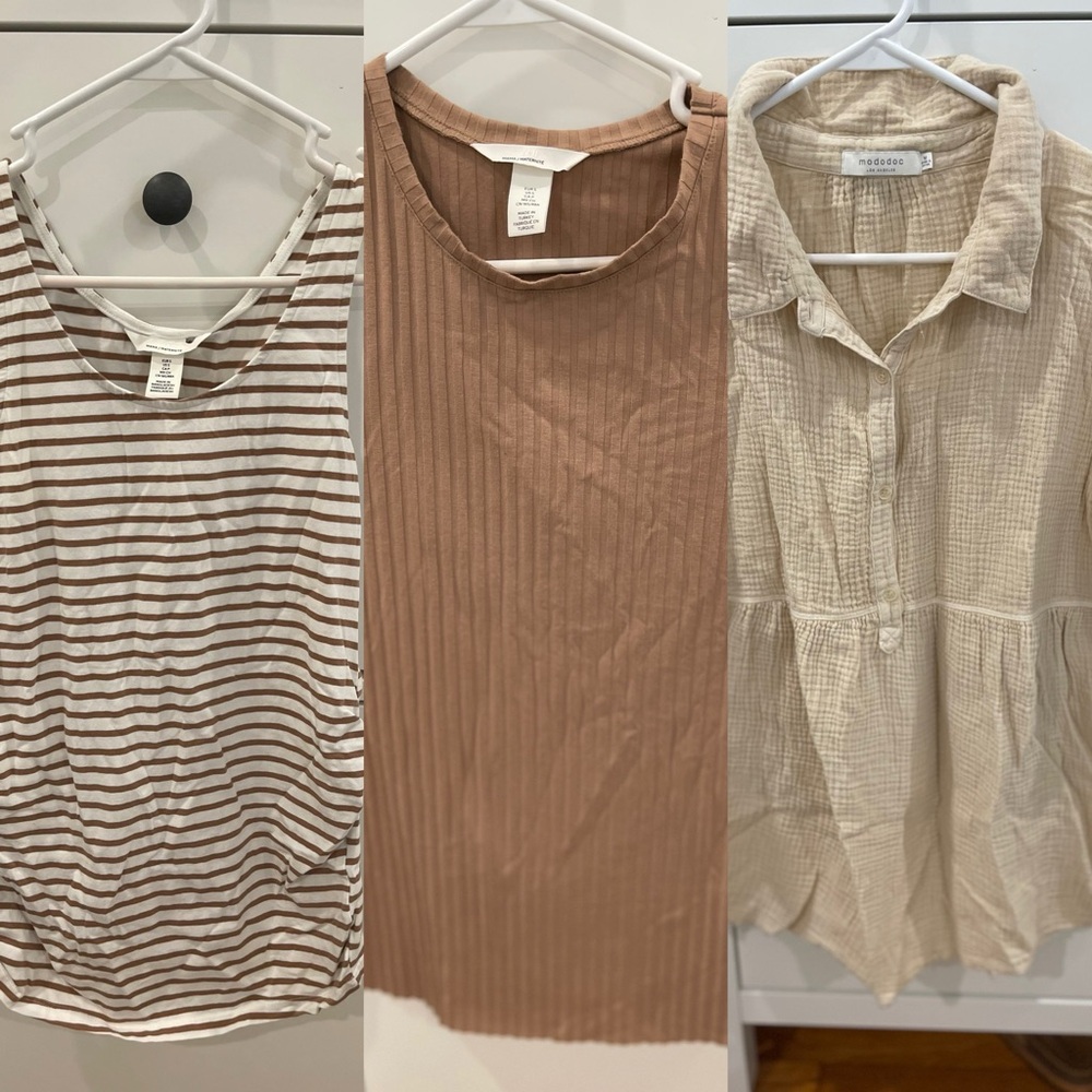 MATERNITY BUNDLE - 3 ITEMS - tank top, tshirt, blouse